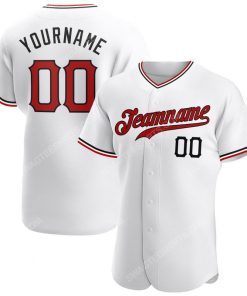 Custom team name white red-black full printed baseball jersey 1