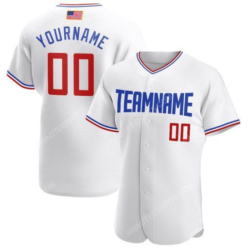 Custom team name white red-royal american flag baseball jersey 1 - Copy