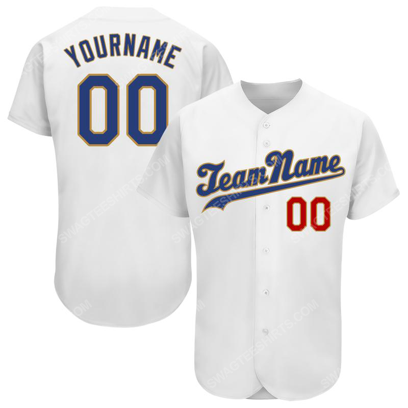 Custom team name white royal-old gold full printed baseball jersey 1 - Copy (2)