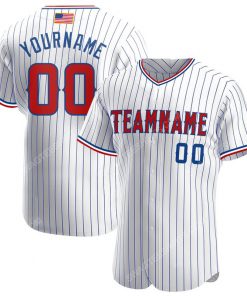 Custom team name white royal strip red-royal american flag baseball jersey 1 - Copy (2)