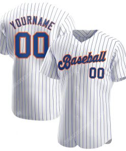 Custom team name white royal strip royal-orange baseball jersey 1