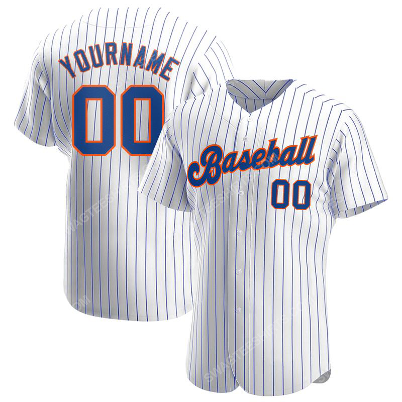 Custom team name white royal strip royal-orange baseball jersey 1 - Copy (2)