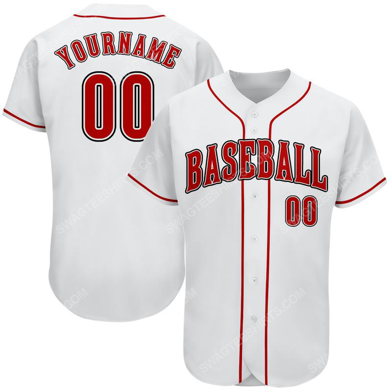 Custom team name white strip red-black full printed baseball jersey 1 - Copy (2)