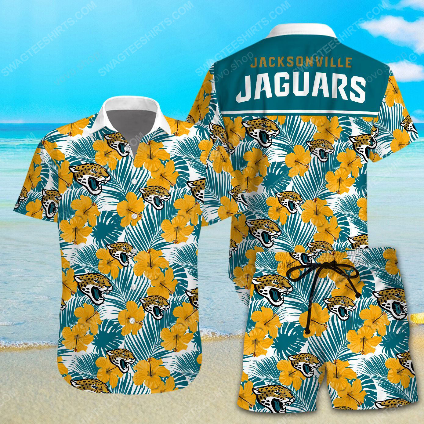 National football league jacksonville jaguars printing hawaiian shirt 2(1)