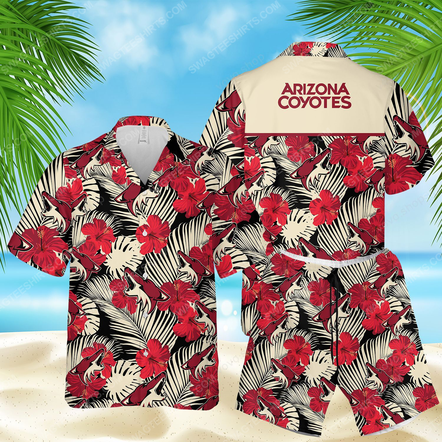 National hockey league arizona coyotes printing hawaiian shirt 2(1)