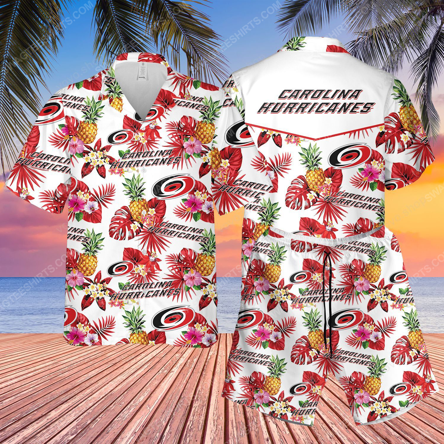 National hockey league carolina hurricanes printing hawaiian shirt 2(1)