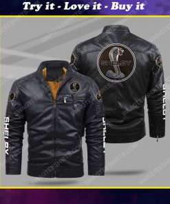Shelby cobra snake all over print fleece leather jacket