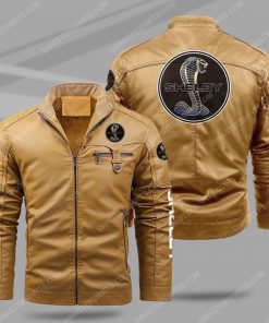Shelby cobra snake all over print fleece leather jacket - cream 1 - Copy