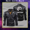 The can-am motorcycles all over print fleece leather jacket