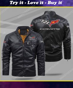 The chevrolet corvette car all over print fleece leather jacket