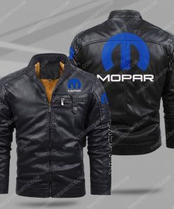 The mopar car all over print fleece leather jacket - black 1 - Copy
