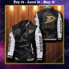 Anaheim ducks all over print leather bomber jacket