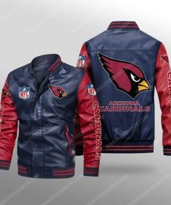 Arizona cardinals all over print leather bomber jacket - red