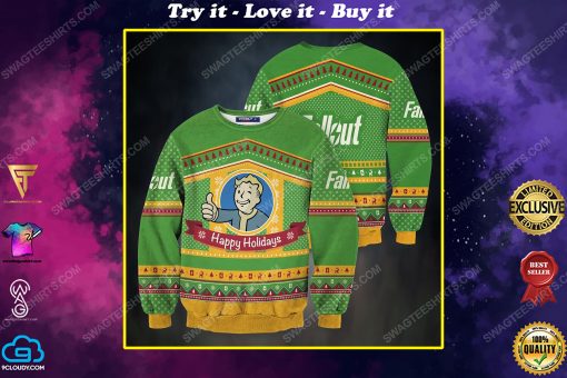 Bunker happy holidays full print ugly christmas sweater
