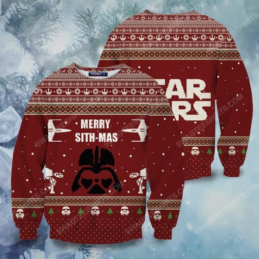 Christmas star wars darth vader merry sithmas ugly christmas sweater 2