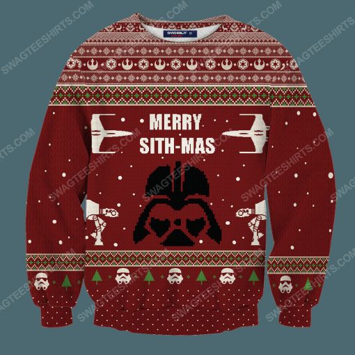 Christmas star wars darth vader merry sithmas ugly christmas sweater 3