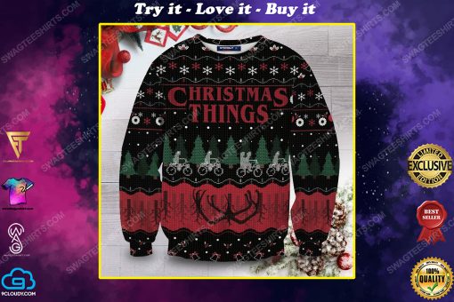 Christmas things stranger things full print ugly christmas sweater