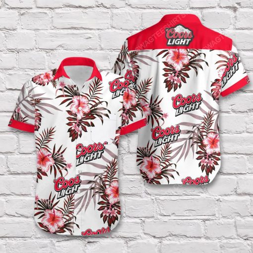 Coors light beer flower tropical short sleeve hawaiian shirt 3 - Copy