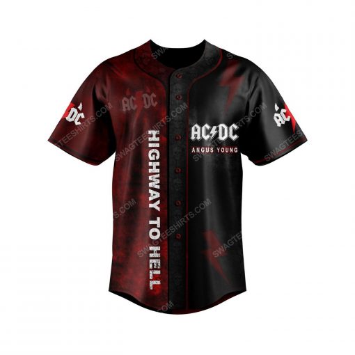 Custom acdc highway to hell rock band all over print baseball jersey 3