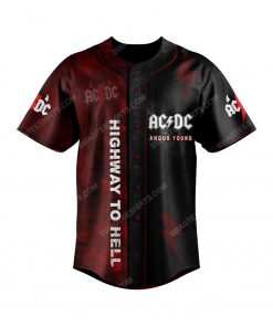 Custom acdc highway to hell rock band all over print baseball jersey 3 - Copy