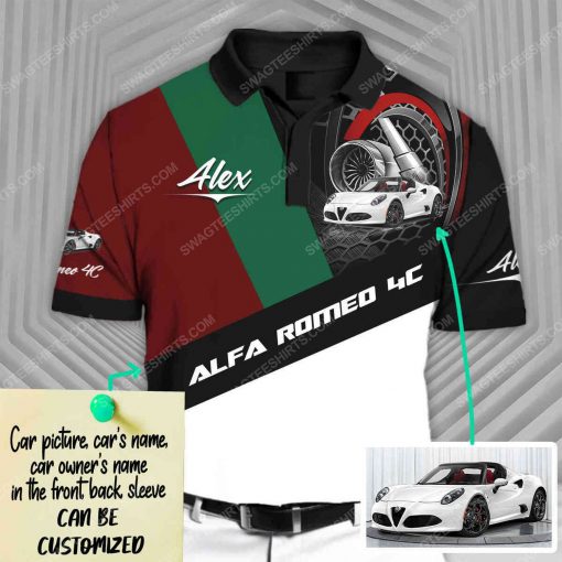 Custom alfa romeo sports car racing all over print polo shirt 1