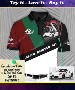 Custom alfa romeo sports car racing all over print polo shirt