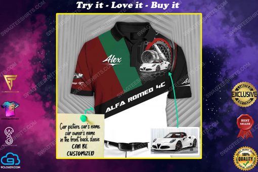 Custom alfa romeo sports car racing all over print polo shirt