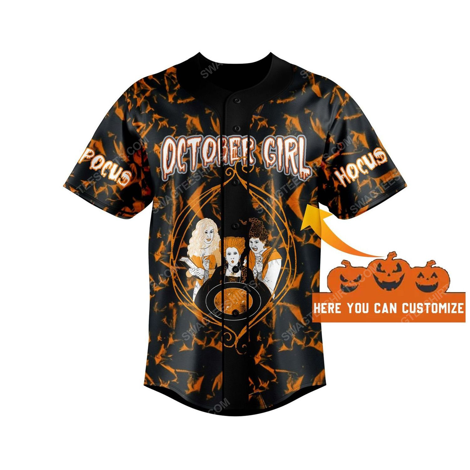 Custom birthday gift hocus pocus october girl baseball jersey 3 - Copy