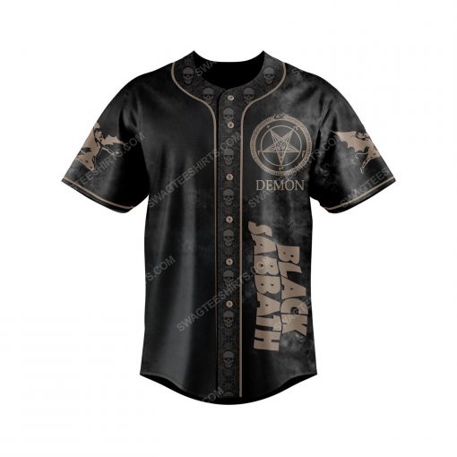 Custom black sabbath rock band all over print baseball jersey 3