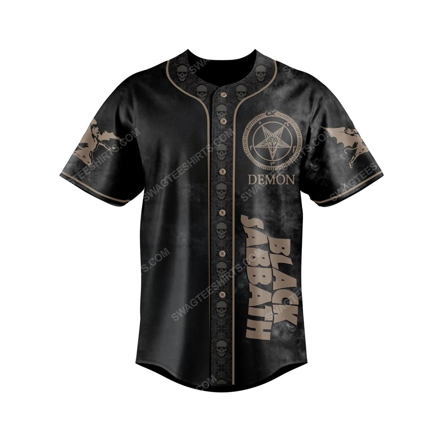 Custom black sabbath rock band all over print baseball jersey 3 - Copy