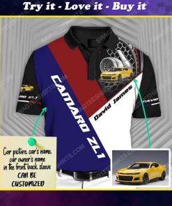 Custom chevrolet camaro car racing all over print polo shirt
