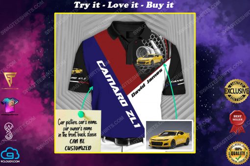 Custom chevrolet camaro car racing all over print polo shirt