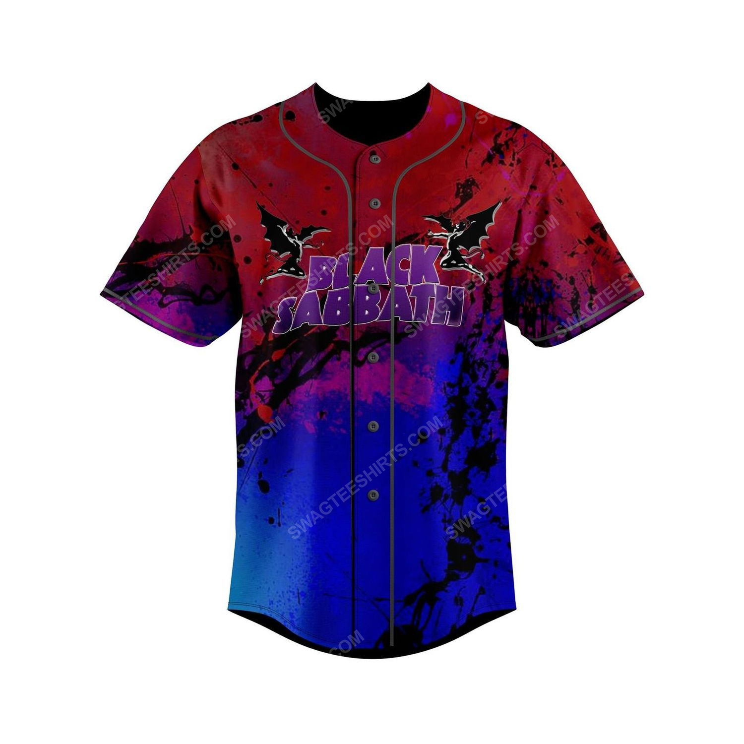 Custom colorful black sabbath rock band all over print baseball jersey 2 - Copy