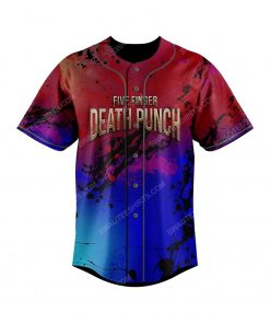 Custom colorful five finger death punch rock band all over print baseball jersey 3