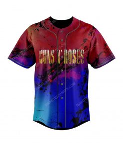Custom colorful guns n roses rock band all over print baseball jersey 2