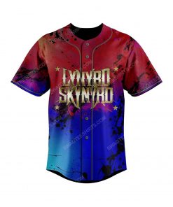 Custom colorful lynyrd skynyrd rock band all over print baseball jersey 3