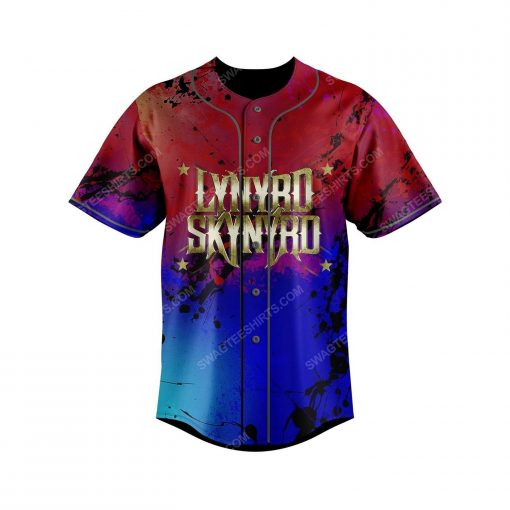Custom colorful lynyrd skynyrd rock band all over print baseball jersey 3