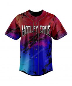 Custom colorful motley crue rock band all over print baseball jersey 3