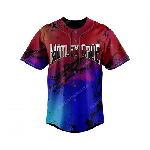 Custom colorful motley crue rock band all over print baseball jersey 3