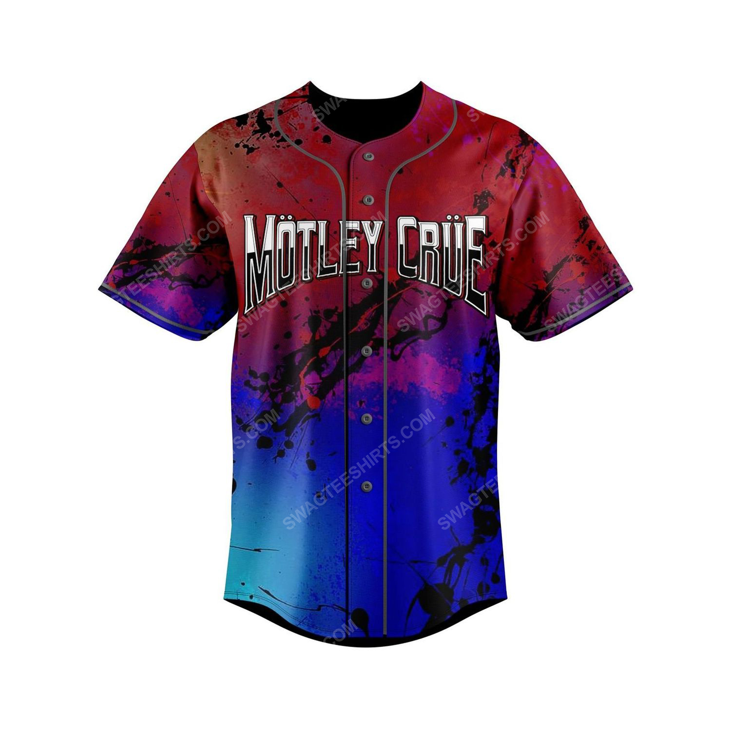 Custom colorful motley crue rock band all over print baseball jersey 3 - Copy