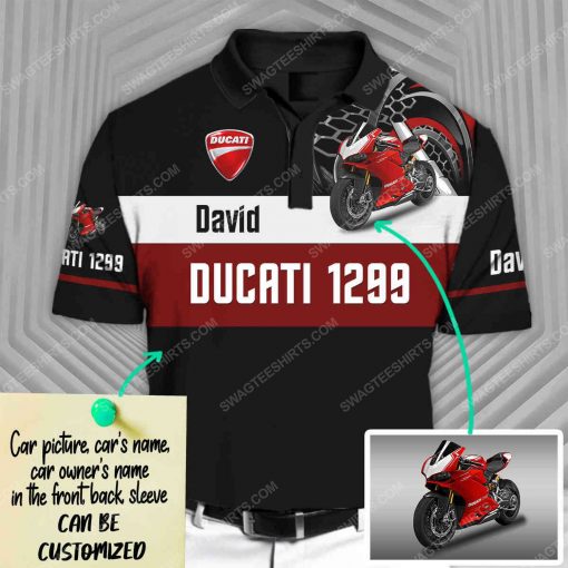 Custom ducati sports car racing all over print polo shirt 1