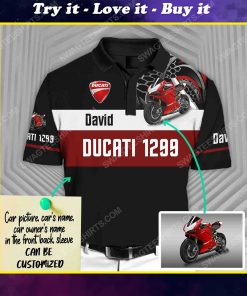 Custom ducati sports car racing all over print polo shirt