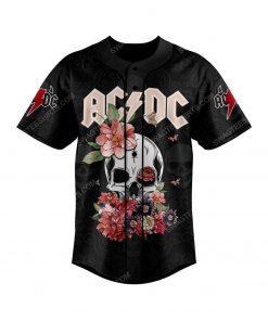 Custom floral acdc rock band all over print baseball jersey 2