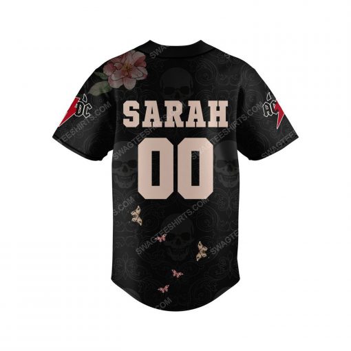 Custom floral acdc rock band all over print baseball jersey 3