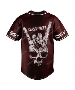 Custom guns n roses rock band all over print baseball jersey 3 - Copy