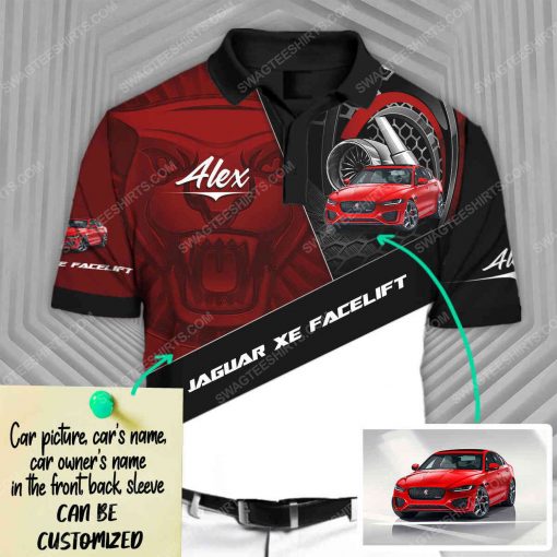 Custom jaguar sports car racing all over print polo shirt 1