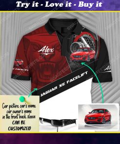 Custom jaguar sports car racing all over print polo shirt