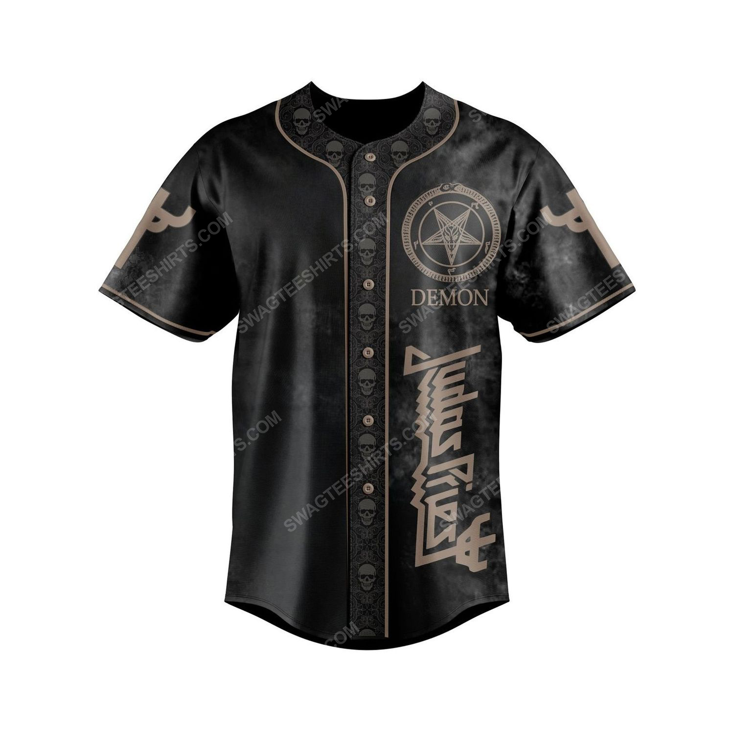 Custom judas priest rock band all over print baseball jersey 2 - Copy