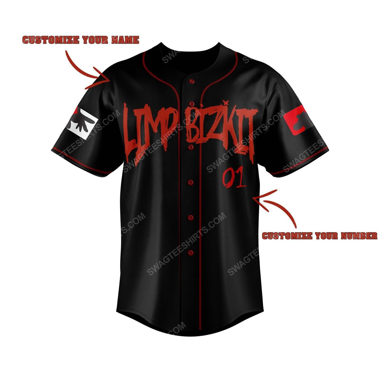 Custom limp bizkit rock band all over print baseball jersey 2 - Copy