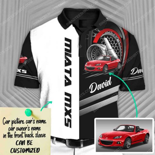Custom mazda mx-5 miata sports car racing all over print polo shirt 1